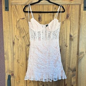 Bardot Blush Lace Dress